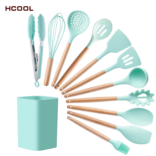 Fournitures de cuisine Ustensile de cuisine en silicone vert multifonction  (avec seau de stockage) - Accessoire de cuisine - Achat & prix